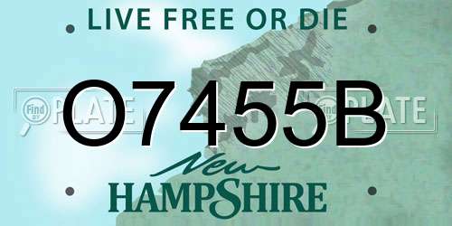 O7455B New Hampshire License Plate