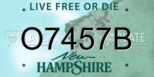 O7457B New Hampshire License Plate