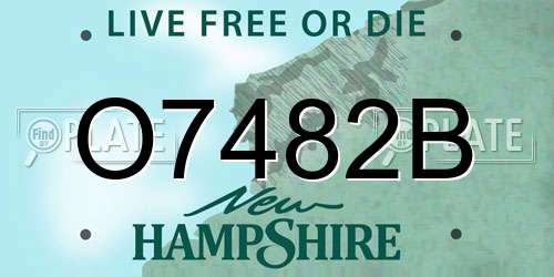 O7482B New Hampshire License Plate