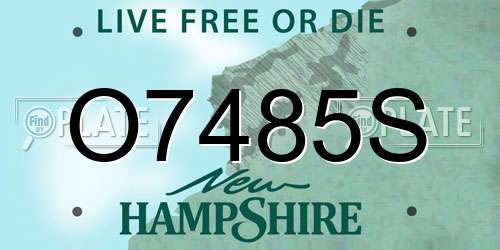 O7485S New Hampshire License Plate