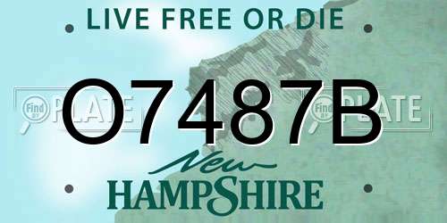 O7487B New Hampshire License Plate