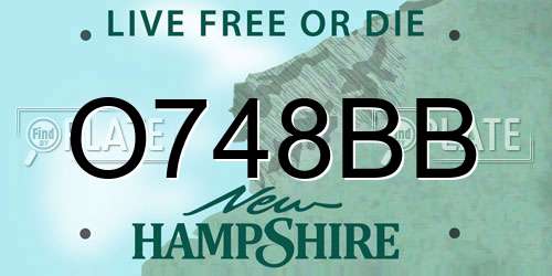 O748BB New Hampshire License Plate