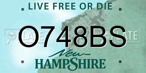 O748BS New Hampshire License Plate