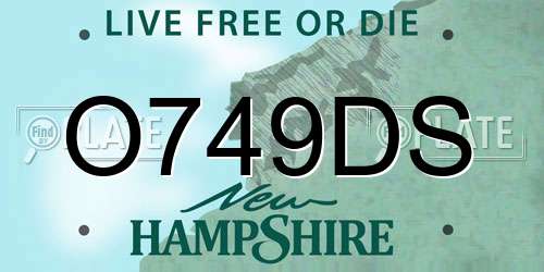 O749DS New Hampshire License Plate