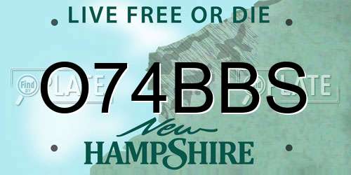 O74BBS New Hampshire License Plate