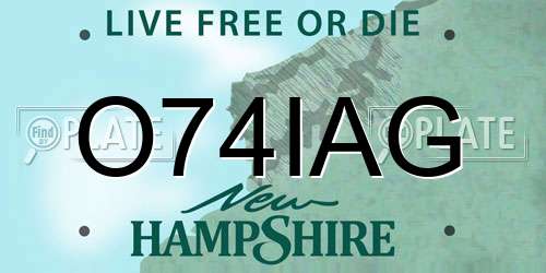 O74IAG New Hampshire License Plate