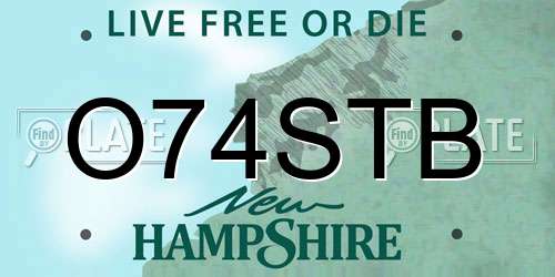 O74STB New Hampshire License Plate