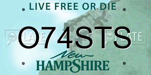 O74STS New Hampshire License Plate