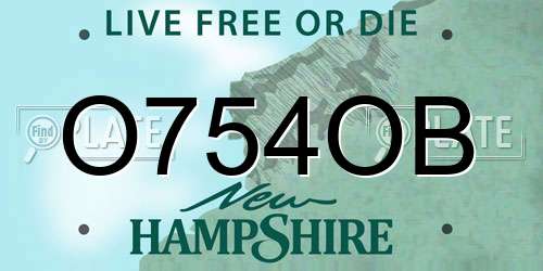 O754OB New Hampshire License Plate