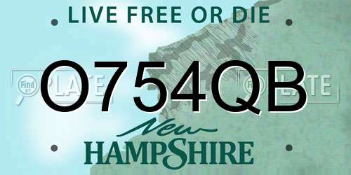 O754QB New Hampshire License Plate