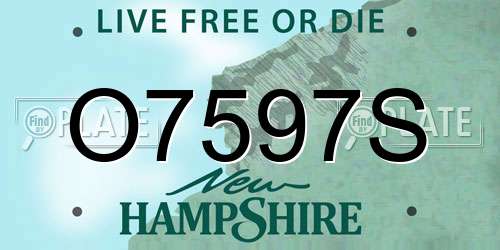 O7597S New Hampshire License Plate