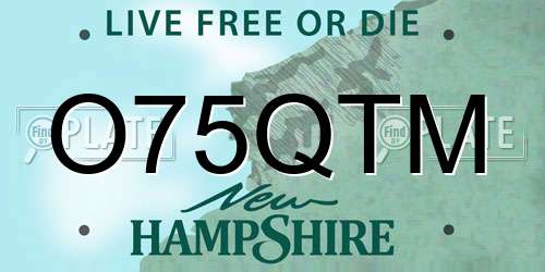 O75QTM New Hampshire License Plate