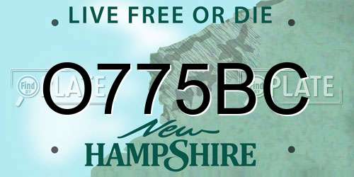 O775BC New Hampshire License Plate