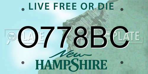 O778BC New Hampshire License Plate