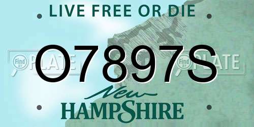 O7897S New Hampshire License Plate