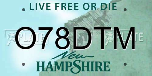 O78DTM New Hampshire License Plate