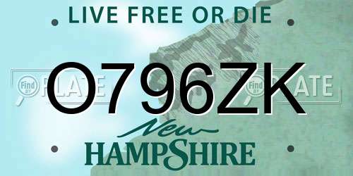 O796ZK New Hampshire License Plate