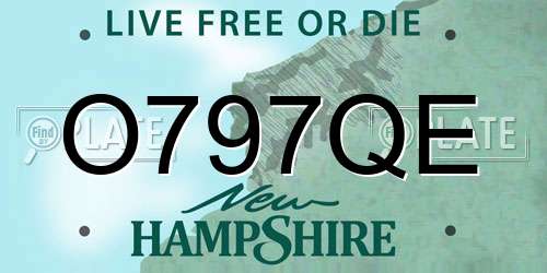 O797QE New Hampshire License Plate