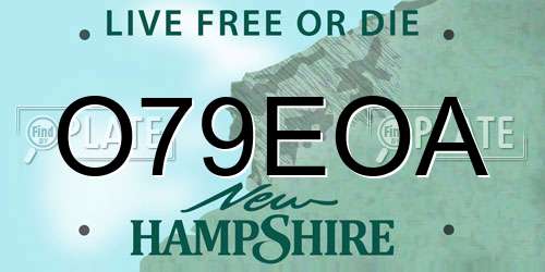O79EOA New Hampshire License Plate