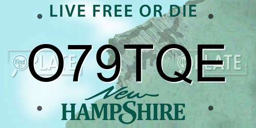 O79TQE New Hampshire License Plate