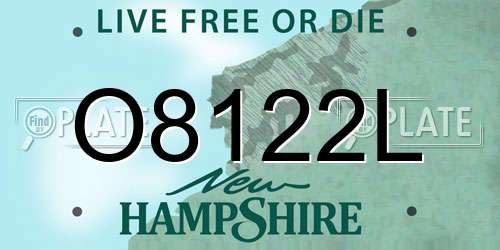 O8122L New Hampshire License Plate