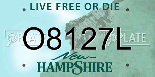 O8127L New Hampshire License Plate