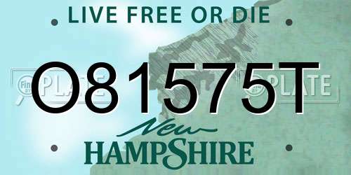 O81575T New Hampshire License Plate
