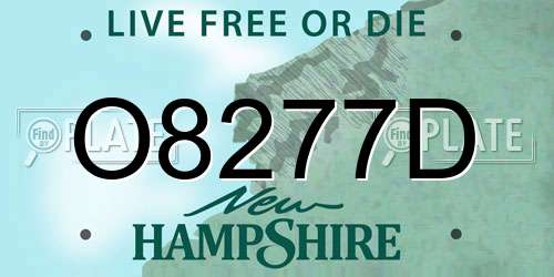 O8277D New Hampshire License Plate