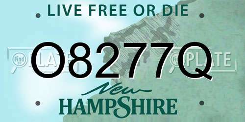 O8277Q New Hampshire License Plate