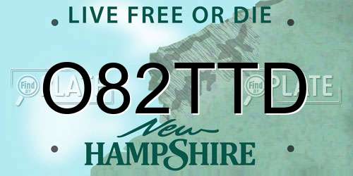 O82TTD New Hampshire License Plate