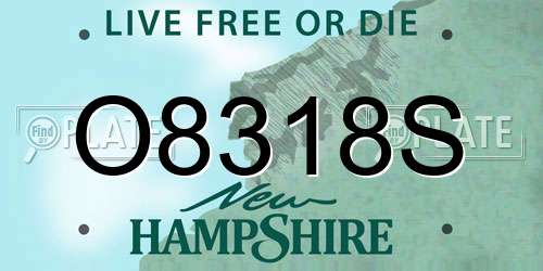 O8318S New Hampshire License Plate