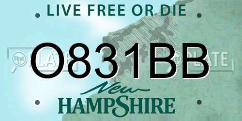 O831BB New Hampshire License Plate