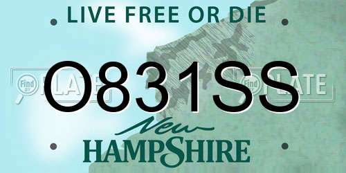 O831SS New Hampshire License Plate