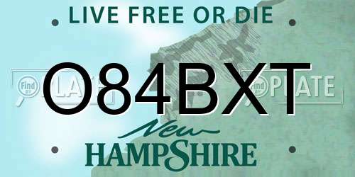 O84BXT New Hampshire License Plate