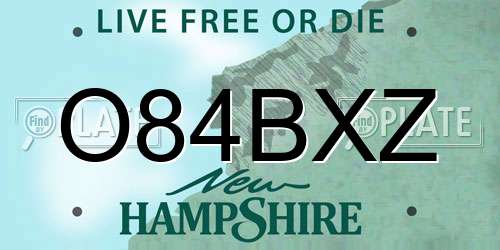 O84BXZ New Hampshire License Plate