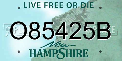 O85425B New Hampshire License Plate