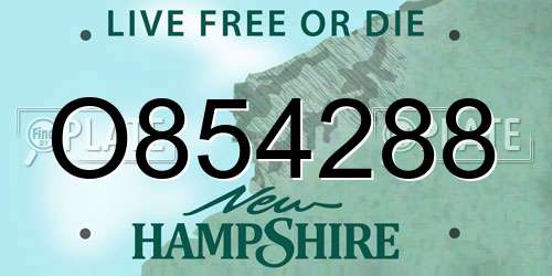 O854288 New Hampshire License Plate