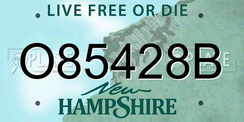 O85428B New Hampshire License Plate
