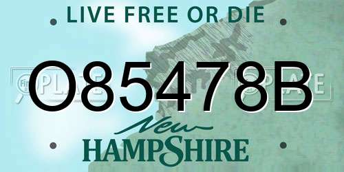 O85478B New Hampshire License Plate