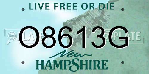 O8613G New Hampshire License Plate