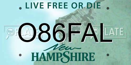 O86FAL New Hampshire License Plate