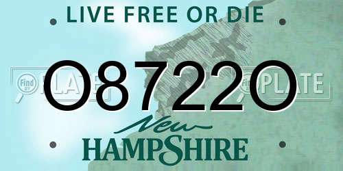 O8722O New Hampshire License Plate