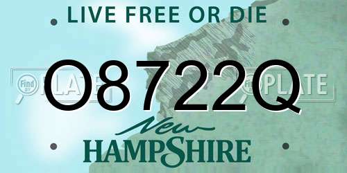 O8722Q New Hampshire License Plate