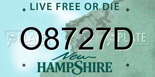 O8727D New Hampshire License Plate