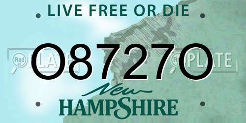 O8727O New Hampshire License Plate
