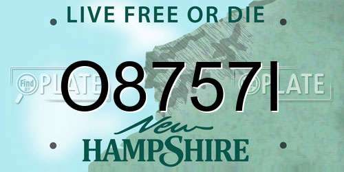 O8757I New Hampshire License Plate