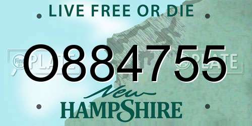 O884755 New Hampshire License Plate