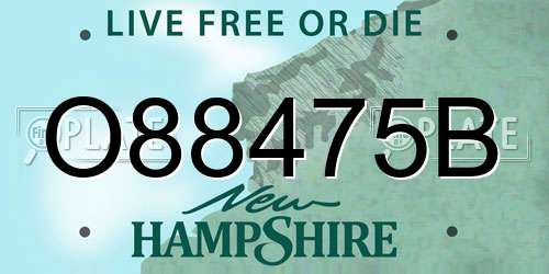 O88475B New Hampshire License Plate