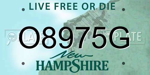 O8975G New Hampshire License Plate