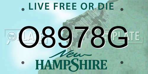 O8978G New Hampshire License Plate